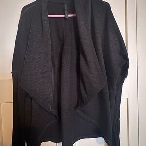 Chic Black Open-Front Cardigan